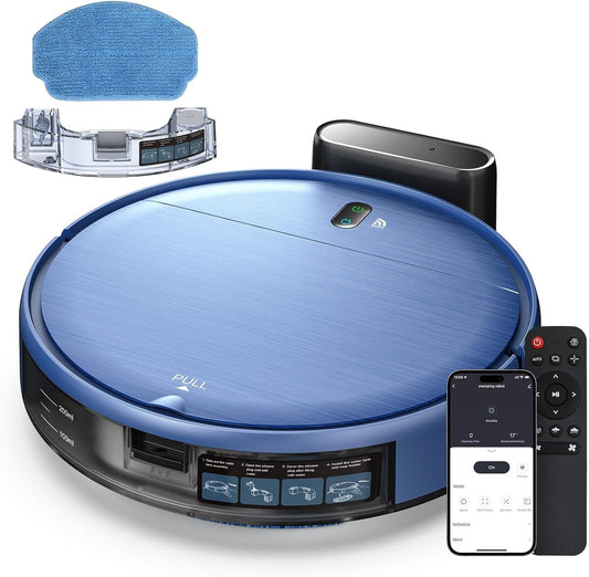 Vacuum cleaner 6 Robot Vacuum and Mop, 2-in-1 Robotic Vacuums Cleaner with Smart Max Strong Suction, WiFi/App/Alexa Voice Control, Obstacle Avoidance, for Pet Hair, Carpets and More