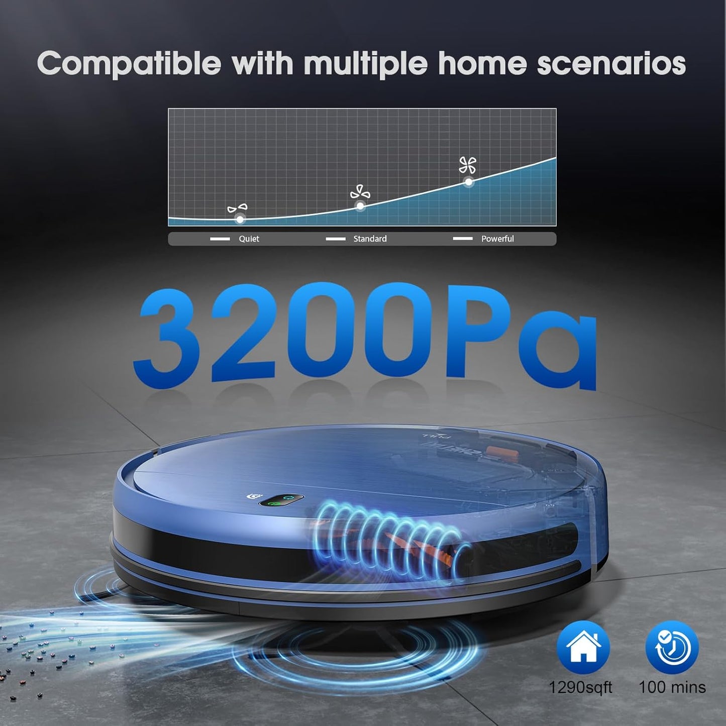 Vacuum cleaner 6 Robot Vacuum and Mop, 2-in-1 Robotic Vacuums Cleaner with Smart Max Strong Suction, WiFi/App/Alexa Voice Control, Obstacle Avoidance, for Pet Hair, Carpets and More