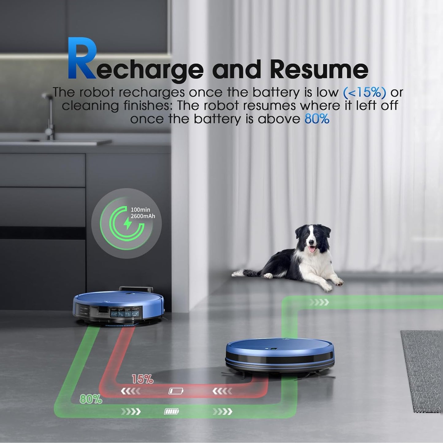 Vacuum cleaner 6 Robot Vacuum and Mop, 2-in-1 Robotic Vacuums Cleaner with Smart Max Strong Suction, WiFi/App/Alexa Voice Control, Obstacle Avoidance, for Pet Hair, Carpets and More